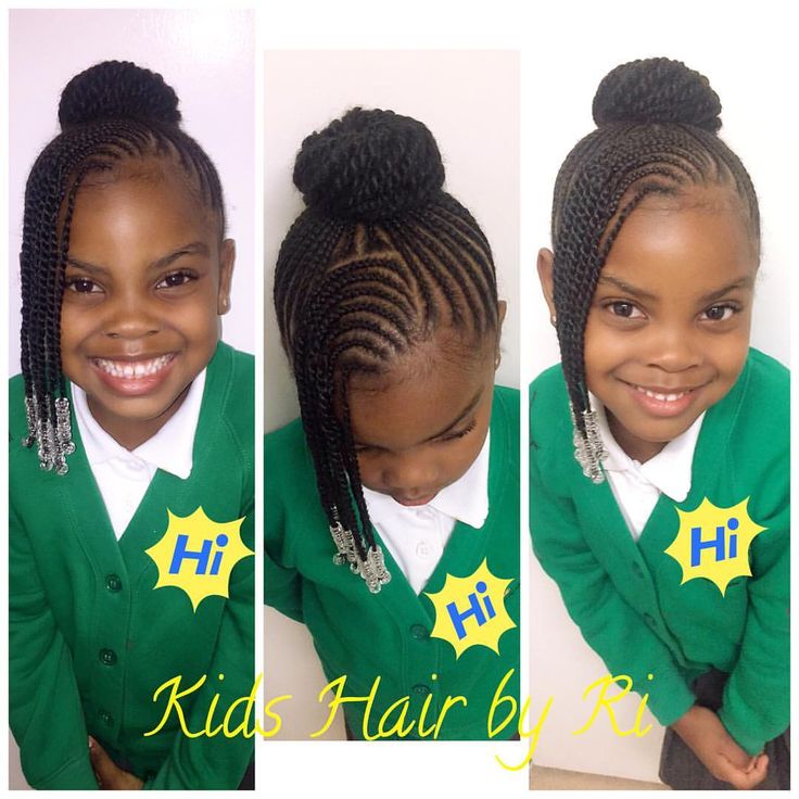 260 Likes, 9 Comments - Kids Hair By Ri (@kidshairbyri) on Instagram: “❤️❤️❤️ Natural Look Extensions in a bun with side fringe kidshairbyri lovabow ukbraider bows…”