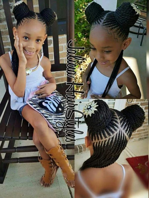 Black Girls Hair Style Braids And Buns Braids Hairstyles For