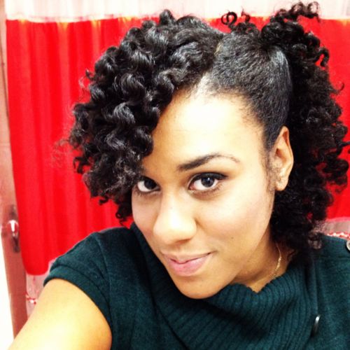 Braid or twist out, side pin. This is one of my go to styles. Great for Medium/Short hair.