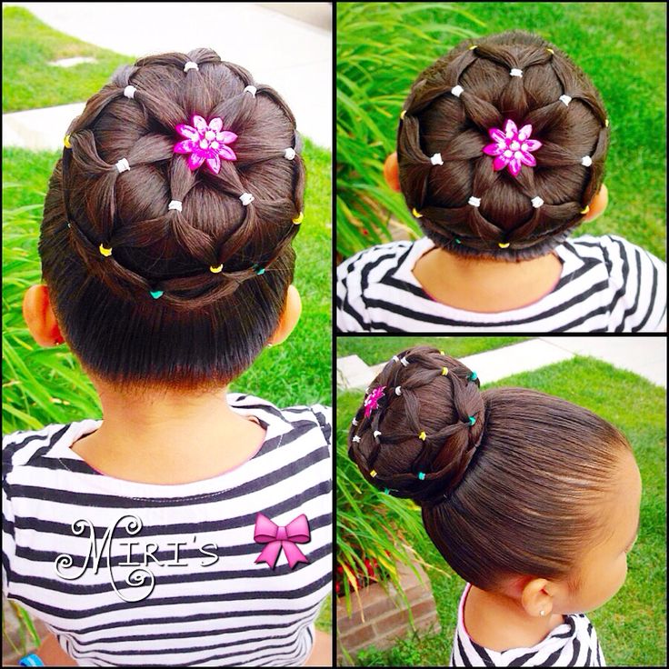 Bun hair style for little girls