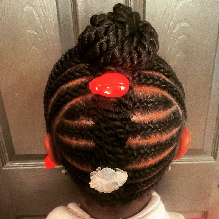Loving GaBBYs new braided pin-up and twists by The Hair Geek with red and clear Little Lady and Sweet Pea GaBBY Bows!