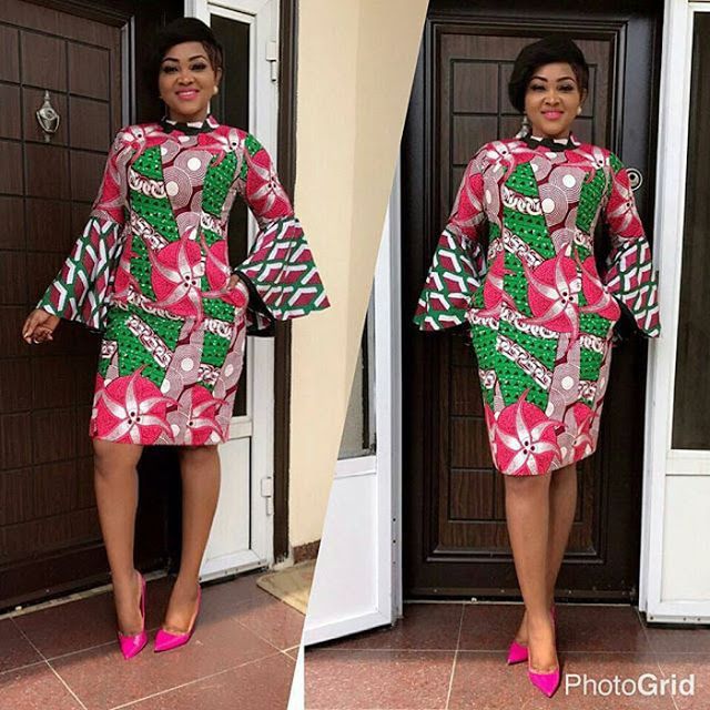 Simple and Lovely Ankara Short Gown Styles : Mercy Aigbe ...Simple and Lovely Ankara Short Gown Styles : Mercy Aigbe
