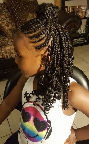 Single box braid in back with cornrows