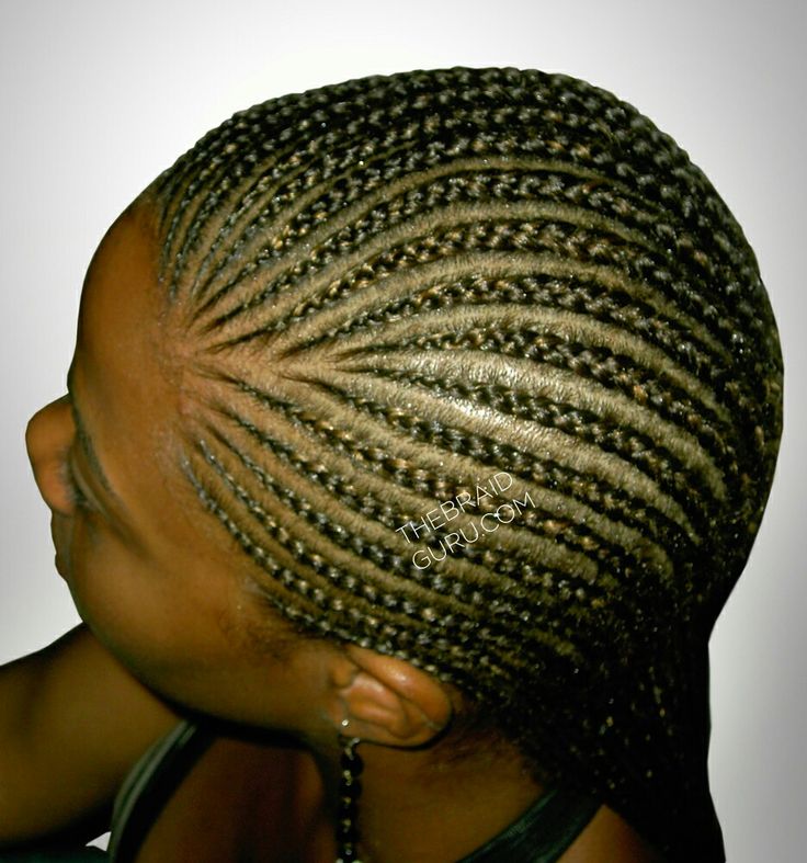 Small ghana braid parts protective style