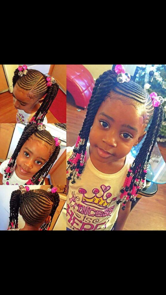 Such a beautiful natural hairstyle for a little girl.