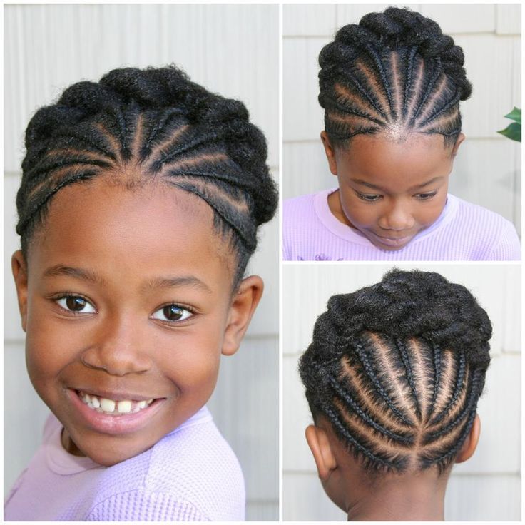 Very cute braided updo style for little naturals
