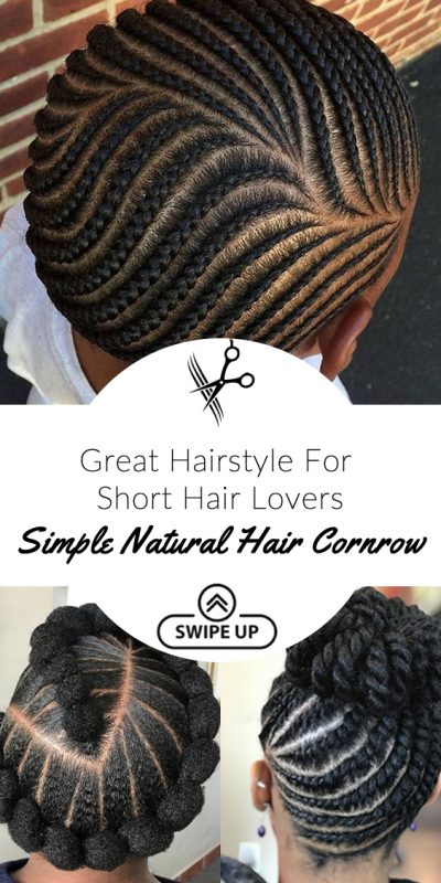 Great Hairstyle For Short Hair Lovers Simple Natural Hair Cornrow 2 Braids Hairstyles For Black Kids