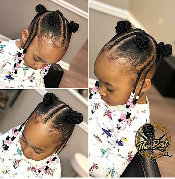 Bantu Knots Quadrants With Fulani Braids Cute Braids Hairstyles For