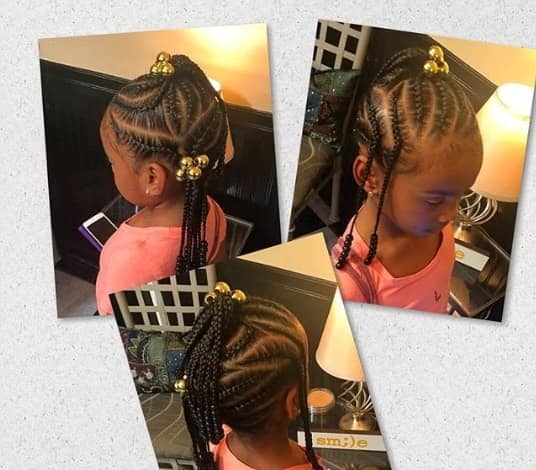 Top 77 Braids for Black Kids 2021 -To Give Them A Beautiful Look To Flaunt 9 Angled Braided Hairstyle With Top Knot