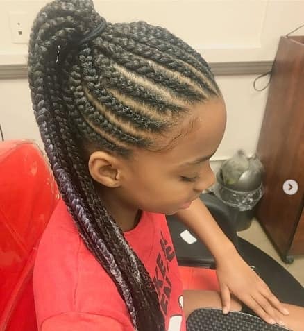 Top 77 Braids for Black Kids 2021 -To Give Them A Beautiful Look To Flaunt 15 Braided Hairstyle With Long Raised Ponytail
