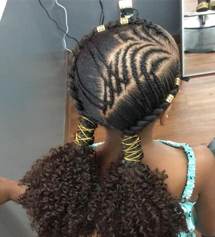 Top 77 Braids for Black Kids 2021 -To Give Them A Beautiful Look To Flaunt 27 Extravagant Curly Ponytails With Braided Design On Top