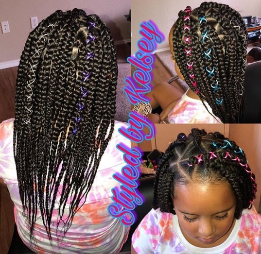 Intricate Braided Hairstyle With Thick Braids